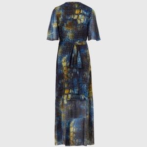 All Saints Blue Animal Print Dress Size 2